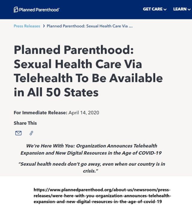 Planned Parenthood telehealth in all 50 states 2020 Planned Parenthood telehealth in all 50 states 2020