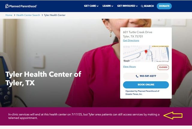 Planned Parenthood Tyler operates online telemed Planned Parenthood Tyler operates online telemed