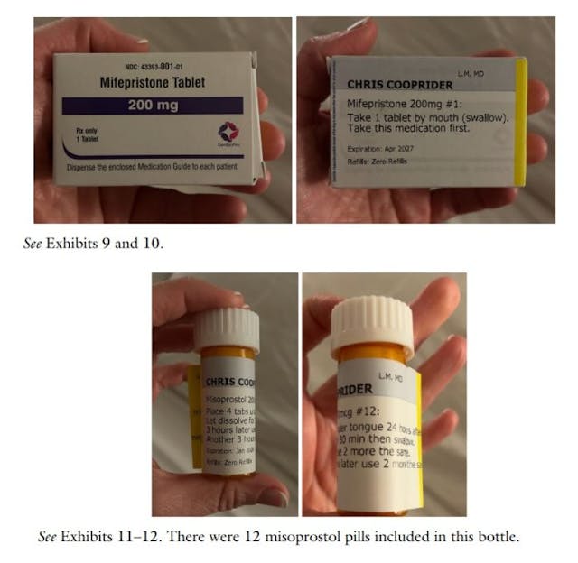 Abortion pill wrongful death lawsuit abortion pills allegedly from Aid Access exhibits 9-12