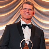 Jim Harbough accepting an award