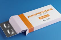 Carl Lokko/Getty Images Mifepristone tablets in box. RU-486 Medical abortion pills. Used in combination with misoprostol 3D rendering.