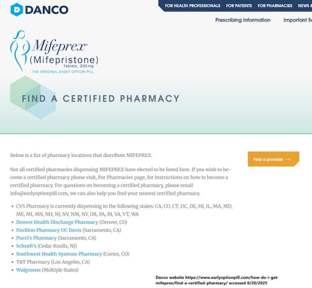 Danco Pharmacies list dispensing abortion pills Danco Pharmacies list dispensing abortion pills