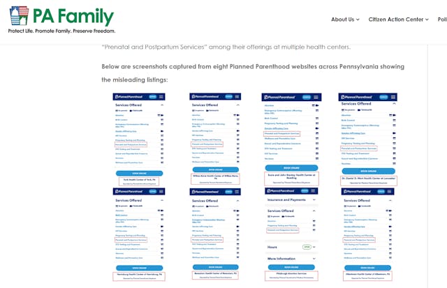 PA Family accuses Planned Parenthood of deceptive marketing