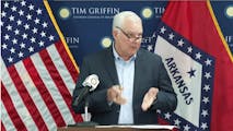 Arkansas AG Tim Griffin speaks at press conference