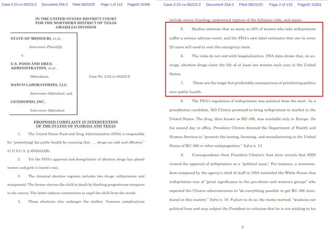 Florida and Texas claim abortion pills are dangerous