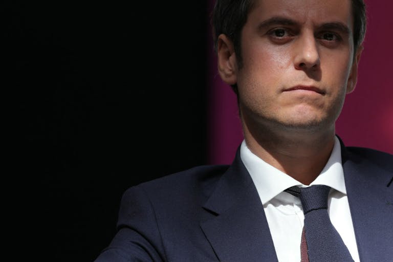 Photo: Getty Images The party's General Secretary Gabriel Attal looks on during a meeting of French centrist Renaissance party, at the Cite du Cinema in Saint-Denis, north of Paris, on April 6, 2025. (Photo by Thomas SAMSON / AFP) (Photo by THOMAS SAMSON/AFP via Getty Images)