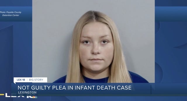 Screenshot of Laken Snelling, pleads not guilty in infant death case