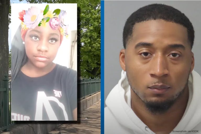 Screenshot: KSDK (Christina Curry/Marquise Quinn) man arrested teen murdered, Christina Curry, Marquise Quinn