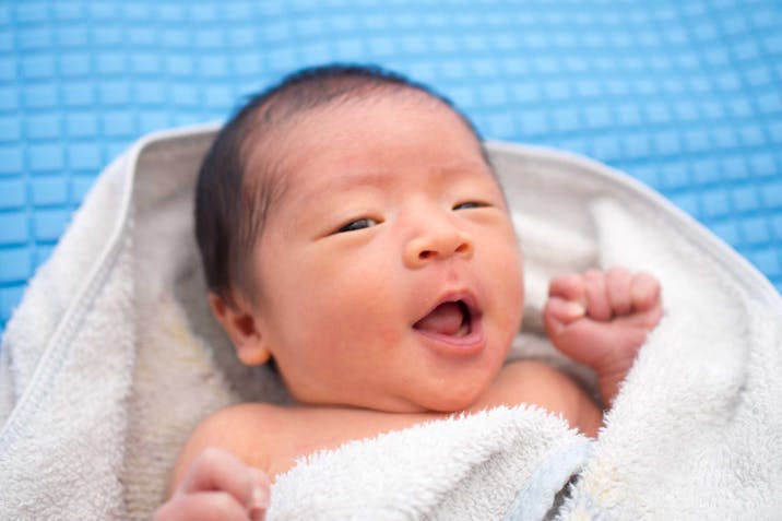 Asian Baby after Bath