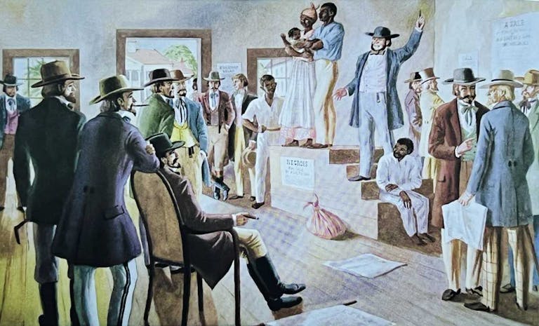 Virginia slave auction illustration from 1800s