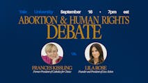 Yale University, September 16, 7 PM Eastern, Abortion and Human Rights Debate, Frances Kissling vs. Lila Rose