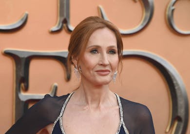 LONDON, ENGLAND - MARCH 29: J.K. Rowling arrives at the "Fantastic Beasts: The Secret of Dumbledore" world premiere at The Royal Festival Hall on March 29, 2022 in London, England.