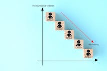 Photo: Getty Images Graph indicating the number of children is decreasing