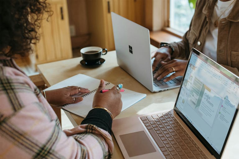 Women working on computers