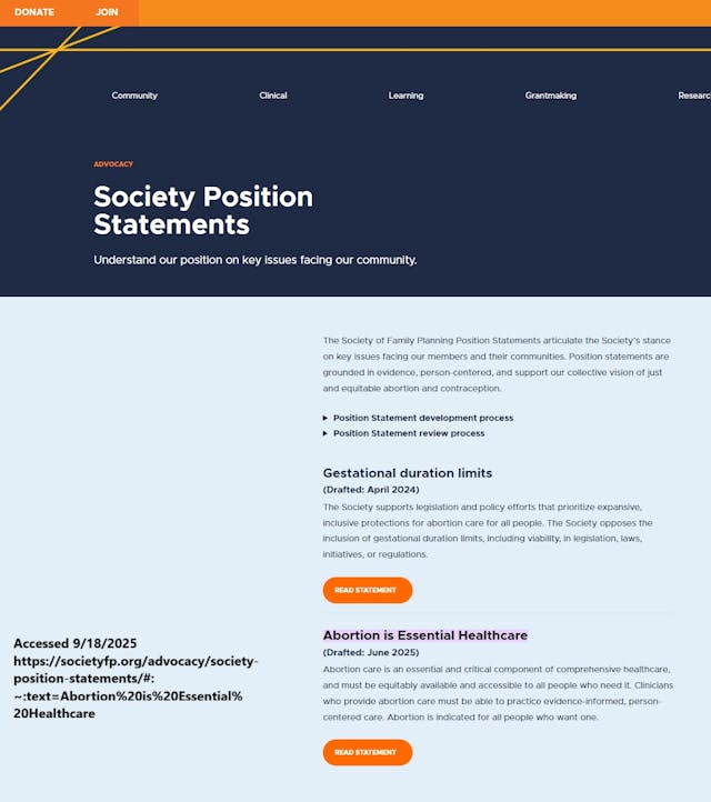 Society of Family Planning SFP position statement abortion on demand is essential