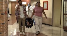 Trinity and her parents leave Mercy Hospital