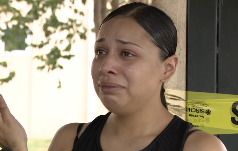 tearful woman recounts rescuing crying newborn baby from dumpster
