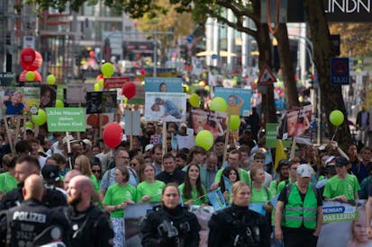 Thousands of people take part in the ''March for Life'' pro-life demonstration in Cologne, Germany, on September 20, 2025.