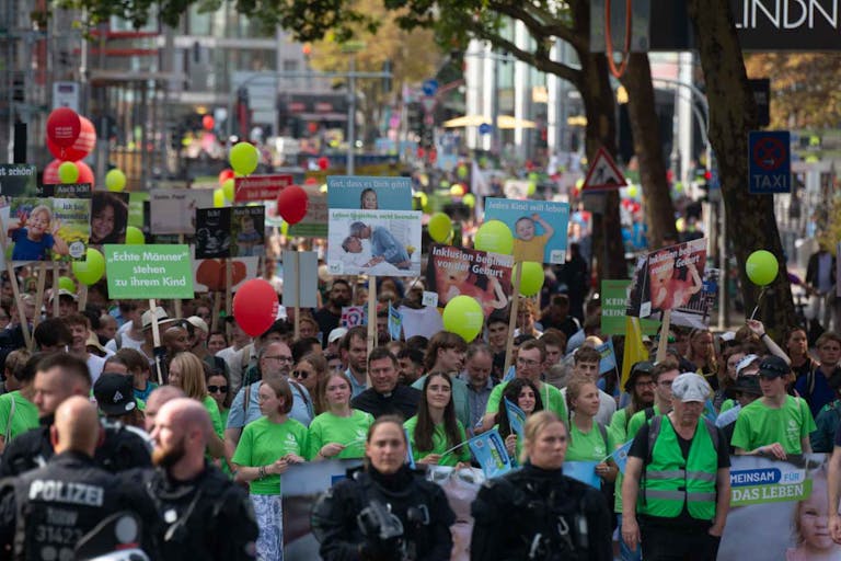 Thousands of people take part in the ''March for Life'' pro-life demonstration in Cologne, Germany, on September 20, 2025.