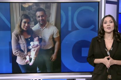 Univision screenshot of Angelica Martinez and Luis Mendoza with baby girl