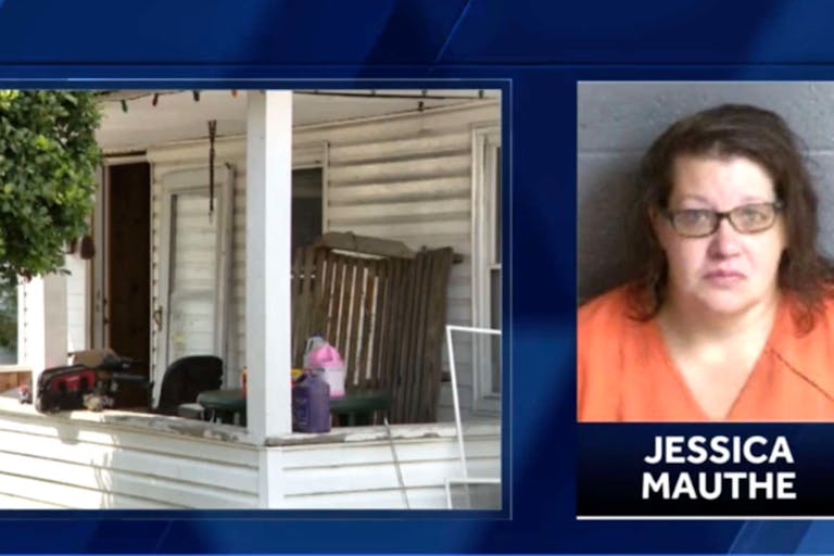 Screenshot: Pittsburgh Action News 4 Jessica Mauthe photo next to photo of porch of home