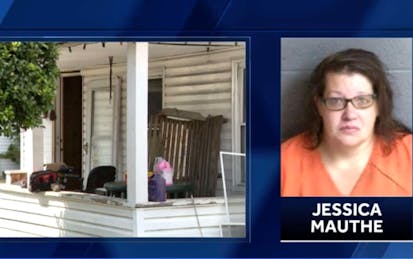 Jessica Mauthe photo next to photo of porch of home