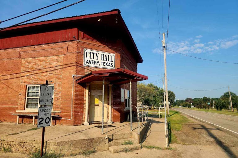 City Hall in Avery, Texas (Photo: Mark Lee Dickson) City Hall of Avery, Texas