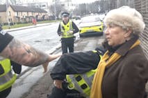 Screenshot: Scottish Family Party (YouTube) Rose Docherty confronted by police during previous arrest