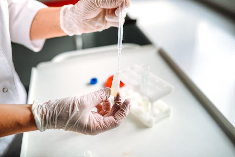 Photo: Natalia Lebedinskaia/Getty Images Lab technician doctor working with sperm samples using pipette in laboratory