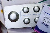Mifepristone, also known as RU-486, is a medication typically used in combination with misoprostol to bring about a medical abortion during pregnancy and manage early miscarriage. A United States appeals court has ruled to restrict access to the abortion pill mifepristone, ordering a ban on telemedicine prescriptions and shipments of the drug by mail, this issue has created uproar in the USA, according to a report. It also limited its use to up to seven weeks of pregnancy, rather than 10. Mifepristone's availability remains unchanged for now, following an emergency order from the US Supreme Court in April preserving the status quo during the appeal. A Box of Mifepristone Pills photo was taken at a pharmacy in Tehatta, West Bengal; India on 18/08/2023. (Photo by Soumyabrata Roy/NurPhoto via Getty Images) Image shows packet of misoprostol tablets, also known as the abortion pill.