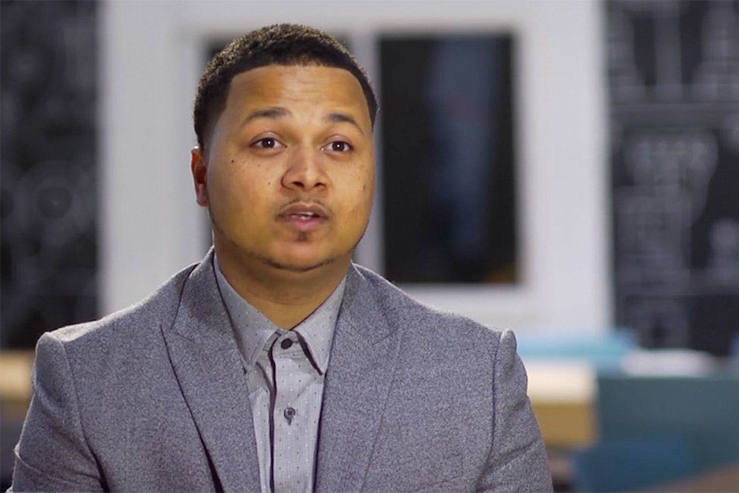 Freddie Figgers in grey suit