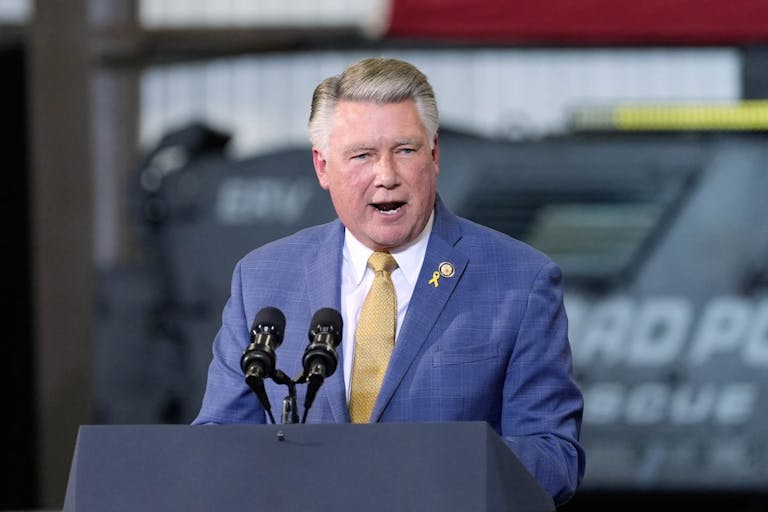 Photo: Alex Brandon-Pool/Getty Images CONCORD, NC - SEPTEMBER 24: Rep. Mark Harris (R-N.C.) speaks during an event with U.S. Vice President JD Vance at ConcordPadgett Regional Airport on September 24, 2025 in Concord, North Carolina.