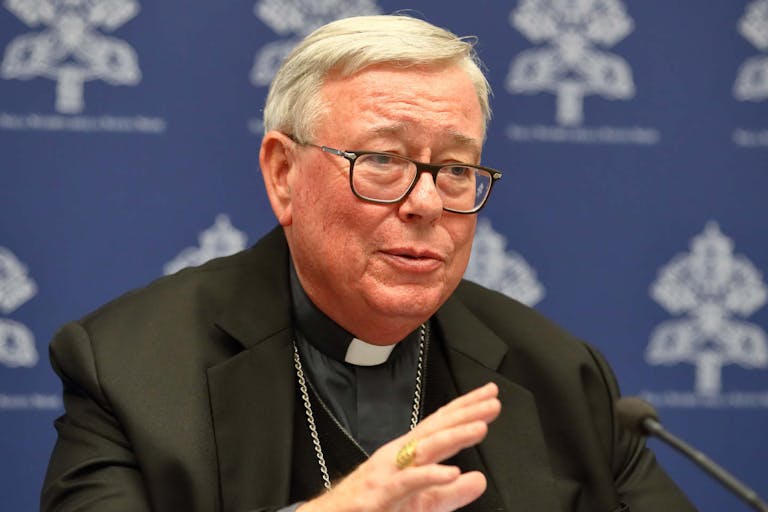Photo: Grzegorz Galazka/Archivio Grzegorz Galazka/Mondadori Portfolio via Getty Images Cardinal and Archbishop of Luxembourg, President of the Commission of the Episcopal Conferences of the European Community and Vice-President of the Council of Bishops' Conferences of Europe Jean-PierreClaude Hollerich, during the press conference to present the Ecumenical Prayer Vigil and the Together initiative: a meeting of the People of God, on the eve of the XVI Ordinary General Assembly of the Synod of Bishops on the theme of a Church in solidarity. Vatican City (Vatican), January 23th, 2023.