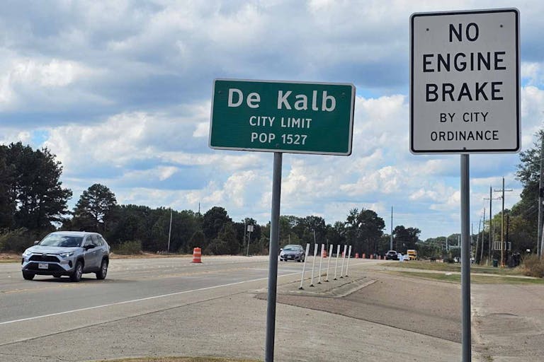 Photo: Mark Lee Dickson De Kalb TX city sign