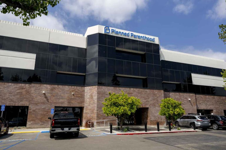 Photo: Leonard Ortiz/MediaNews Group/OC Register via Getty Images) Anaheim, CA - May 03: The corporate headquarters of Planned Parenthood of Orange & San Bernardino Counties in Anaheim on Tuesday, May 3, 2022.