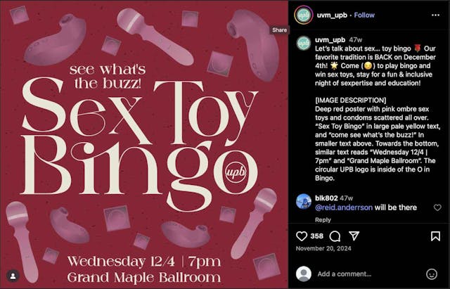 sex toy bingo instagram