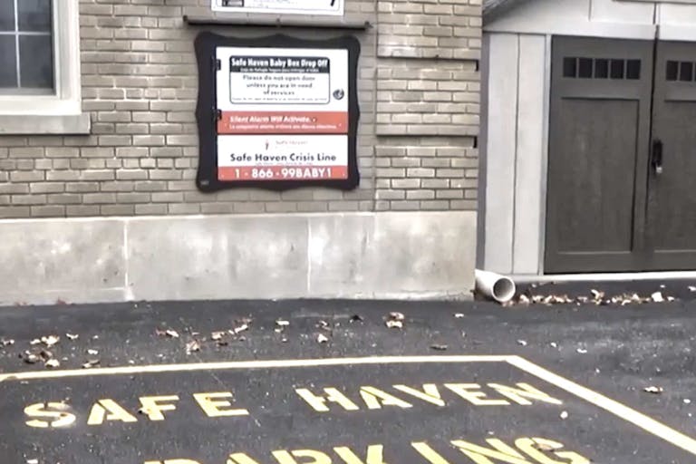 Screenshot: WISN News 12 Wisconsin Safe Haven Baby Box at fire station