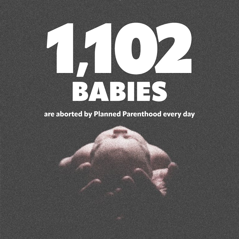 1102 babies are aborted by Planned Parenthood every day