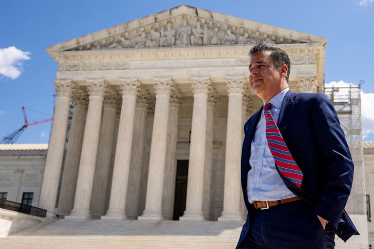 WASHINGTON, DC - APRIL 24: Idaho Attorney General Raul Labrador walks in front of the Supreme Court on April 24, 2024 in Washington, DC. The Supreme Court hears oral arguments today on Moyle v. United States and Idaho v. United States to decide if Idaho emergency rooms can provide abortions to pregnant women during an emergency using a federal law known as the Emergency Medical Treatment and Labor Act to supersede a state law that criminalizes most abortions in Idaho.