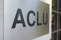 Photo: Kevin Carter/Getty Images WASHINGTON, DC - MAY 26: A sign is displayed outside of the (ACLU) American Civil Liberties Union Washington Legislative Office on May 26, 2025 in Washington, DC.