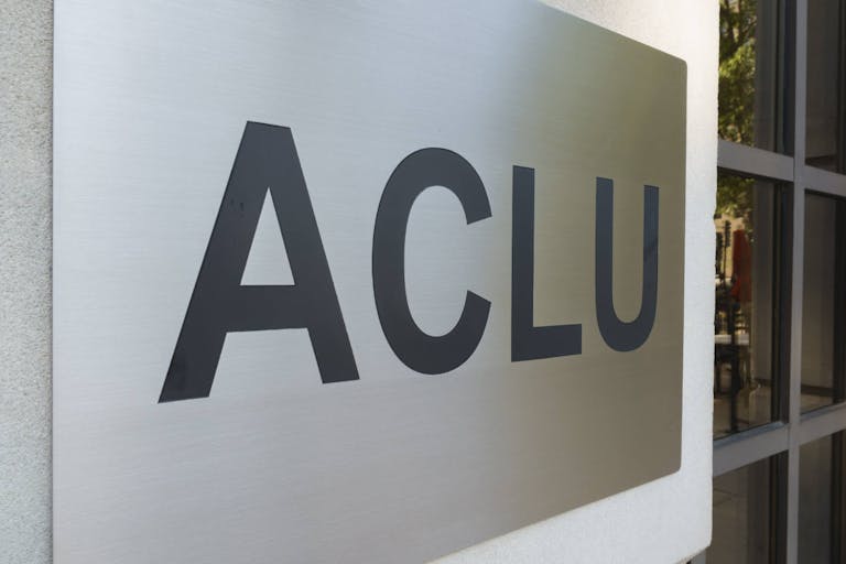 Photo: Kevin Carter/Getty Images WASHINGTON, DC - MAY 26: A sign is displayed outside of the (ACLU) American Civil Liberties Union Washington Legislative Office on May 26, 2025 in Washington, DC.