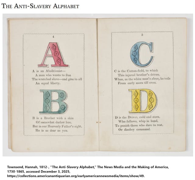 The Anti-Slavery Alphabet (Image: American Antiquarian Society)