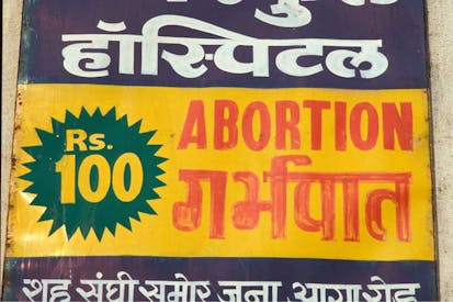 India, Advertisement for abortions. India.