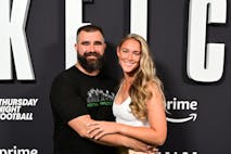 Photo: Lisa Lake/Getty Images PHILADELPHIA, PENNSYLVANIA - SEPTEMBER 08: (L-R) Jason Kelce and Kylie Kelce attend Thursday Night Football Presents The World Premiere of "Kelce" on September 08, 2023 in Philadelphia, Pennsylvania. (Photo by Lisa Lake/Getty Images for Prime Video)