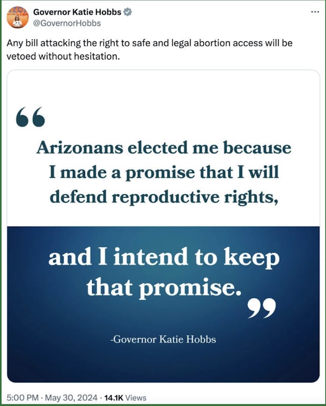 Image: Katie Hobbs/X Katie Hobbs tweet