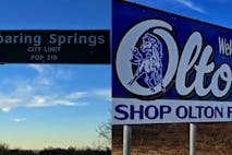 Photos: Roaring Springs, Olton signs/Mark Lee Dickson Roaring Springs and Olton TX signs