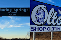 Photos: Roaring Springs, Olton signs/Mark Lee Dickson Roaring Springs and Olton TX signs