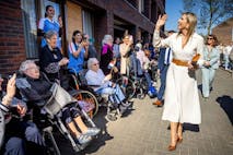 HEERLEN, NETHERLANDS - APRIL 9: Queen Maxima of The Netherland visits the district Heerlebaan where the queen is shown how Heerlerbaan as a community deals with challenges such as increasing aging and creating opportunities for young people, and how residents work together to create a liveable and safe neighborhood, on April 9, 2025 in Heerlen, Netherlands.