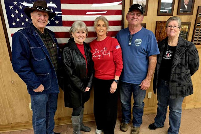 Photo: Pat and Stephen Phillips – Co-Directors with Northeast Texas Heart of Hope – take a picture with Mayor Allen Joslin and members of the Tira City Council after the historic vote. (Mark Lee Dickson) Tira, TX