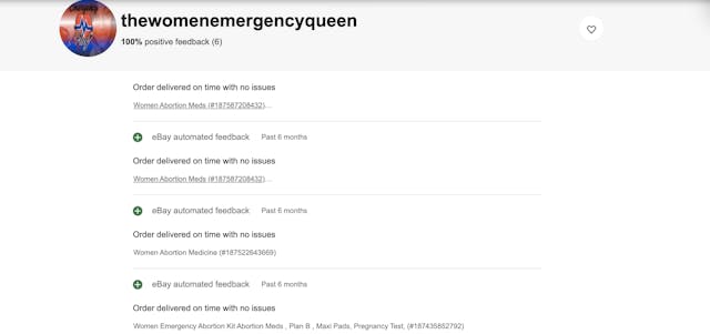 Screenshot The Women Emergency Queen eBay reviews Screenshot The Women Emergency Queen eBay reviews